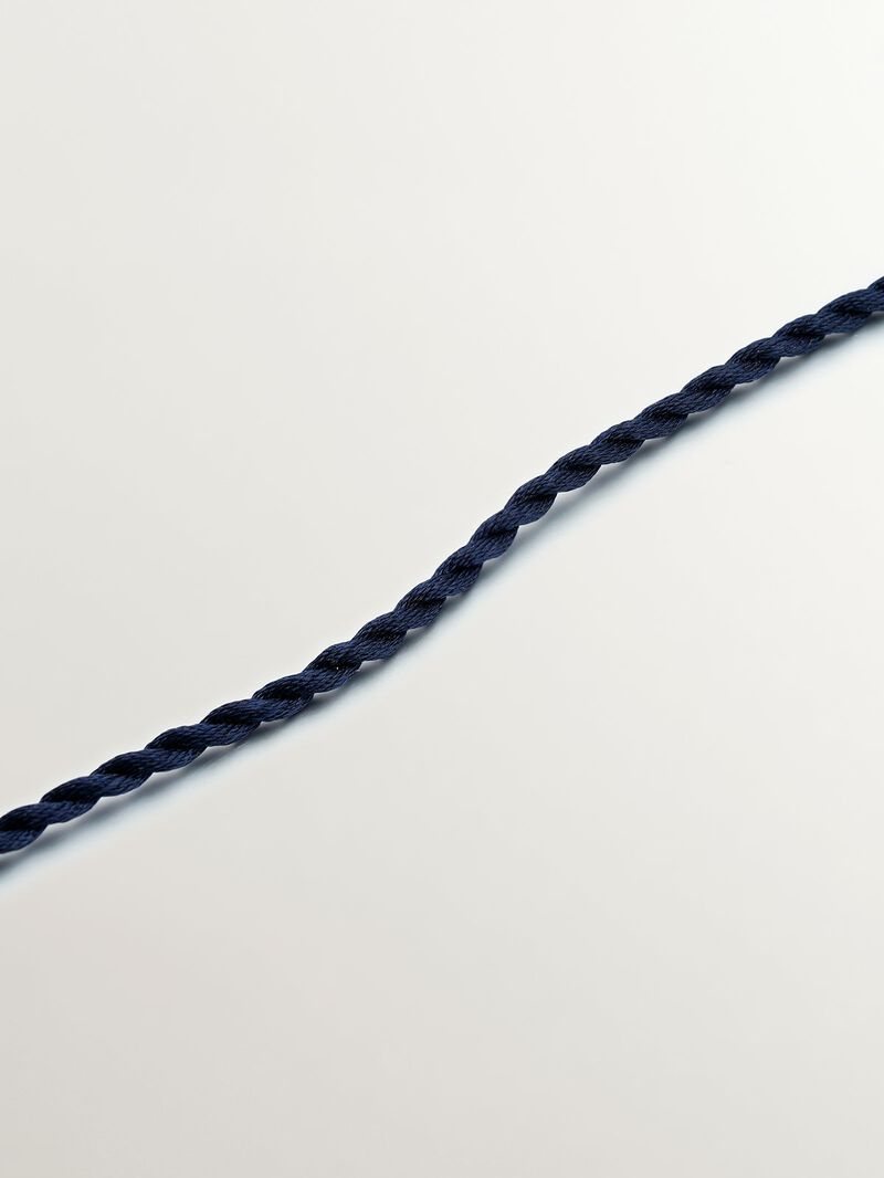 Gold-plated silver necklace with blue enamel and sun and stars motif. image number 2