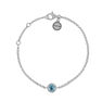 Silver bracelet with blue topaz and diamonds , J01487-01-BT