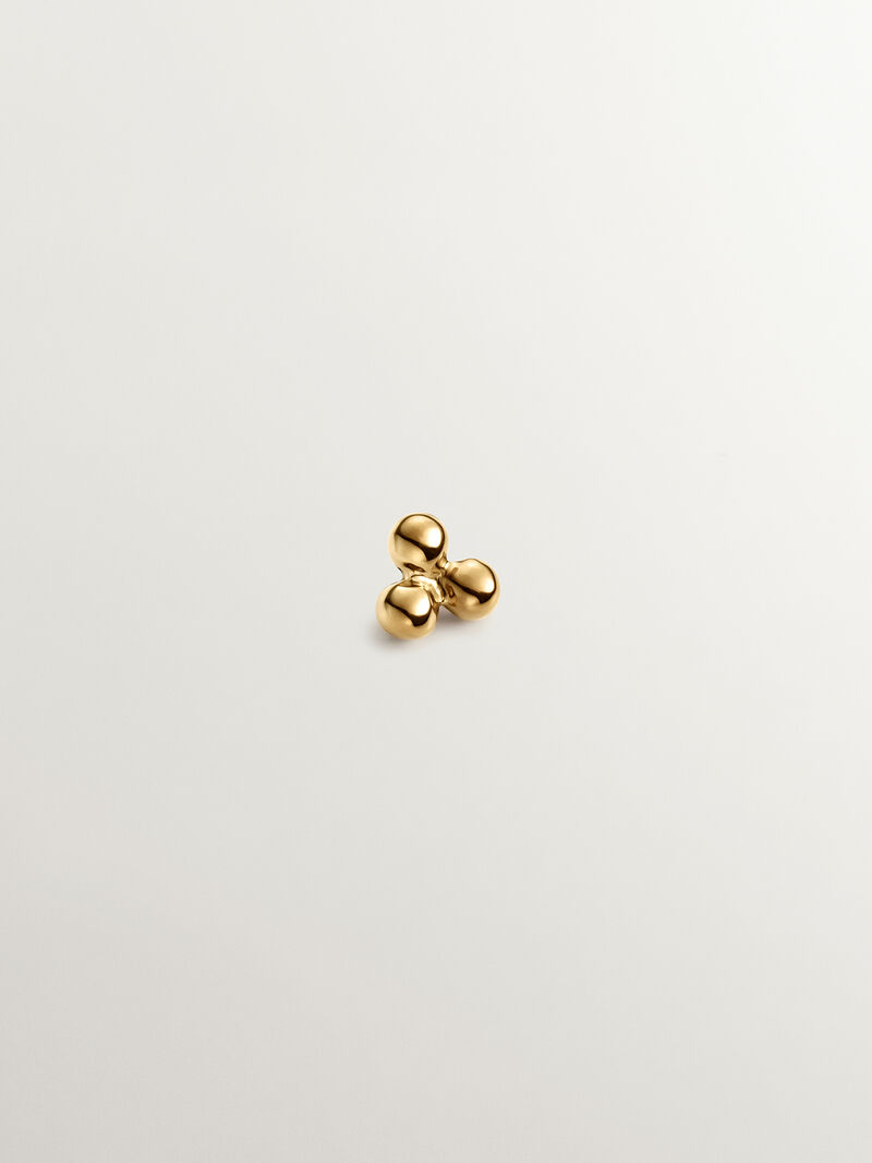 18K yellow gold piercing with triple bead image number 0