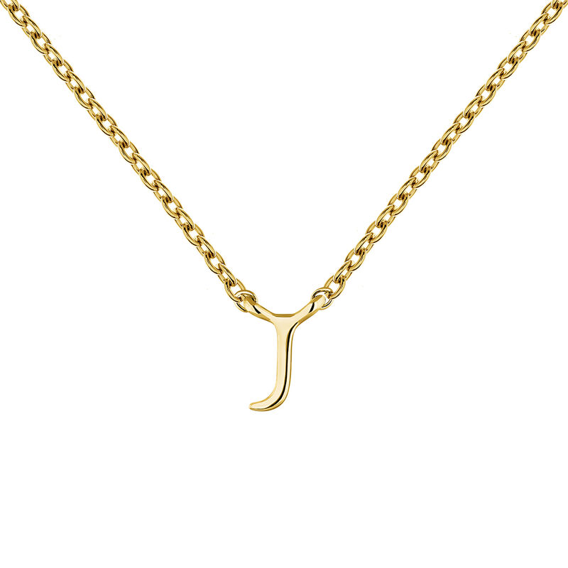 Gold Initial J necklace , J04382-02-J, mainproduct