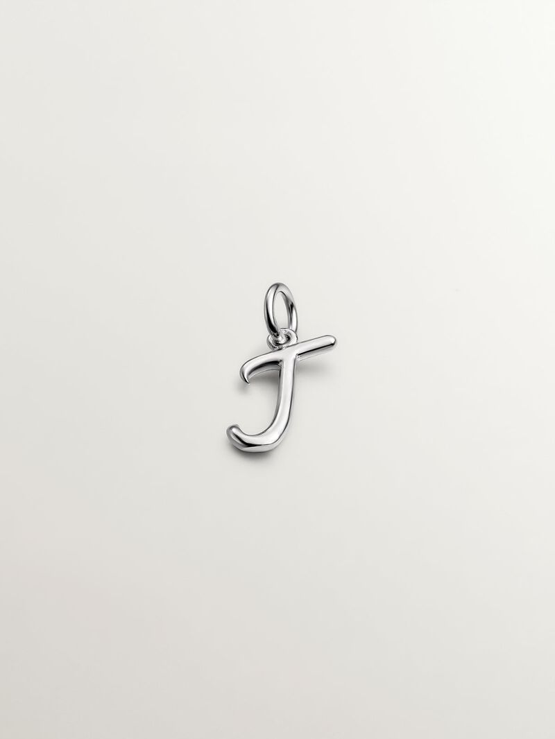 925 Silver Charm with initial J image number 0