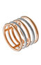 Large bicolour silver smooth cabled ring , J02073-05