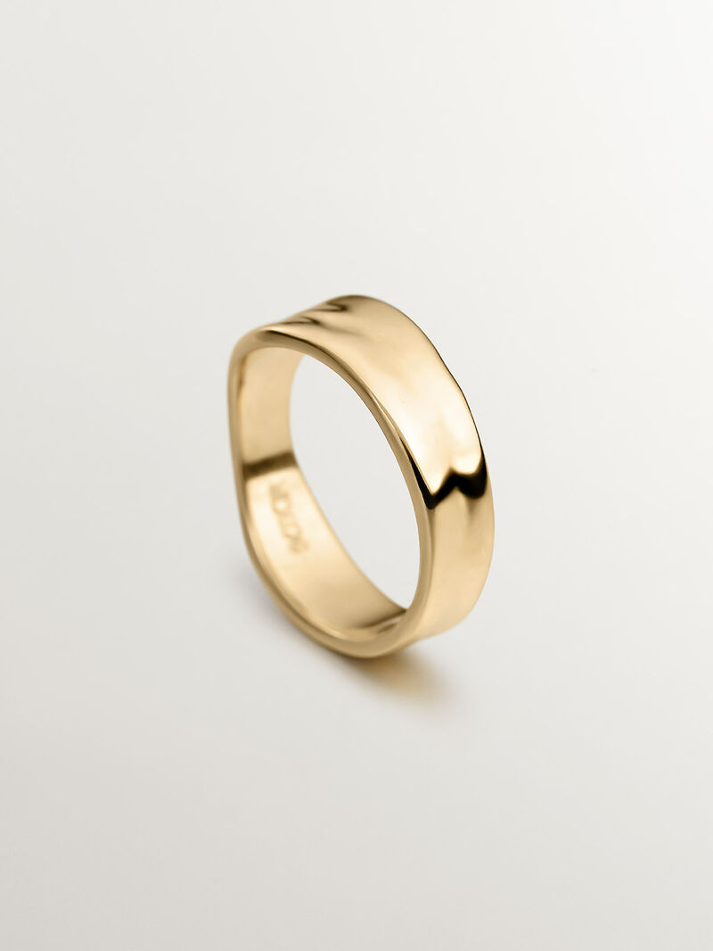 Irregular 925 silver ring bathed in 18K yellow gold image number 4