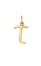 Gold-plated silver T initial charm  , J03932-02-T
