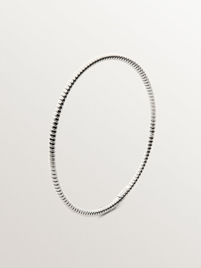 Rigid weekly style bracelet in rhodium-plated 925 silver. image number 2