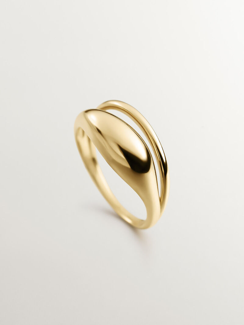 925 Silver Double Ring coated in 18K Yellow Gold image number 4