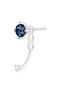 Boucle d'oreille ear jacket saphir et diamant or blanc , J04079-01-BS-H