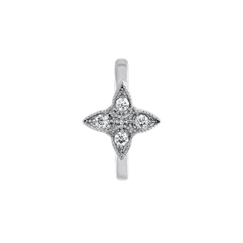White gold diamond cross hoop earring 0.024 ct , J03912-01-H, mainproduct