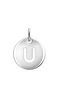 Silver U initial medallion charm  , J03455-01-U