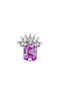 Piercing en or blanc 18 Kt avec pierre saphir rose et diamants, J05102-01-PS-H-18