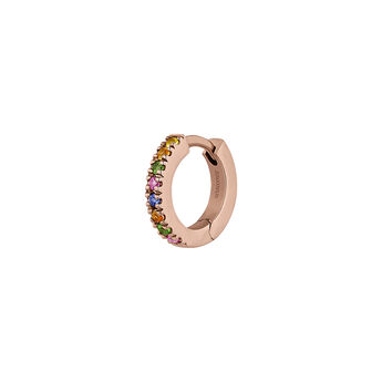 Rose gold multicolor sapphire and tsavorite hoop earring , J04333-03-MULTI-H, mainproduct