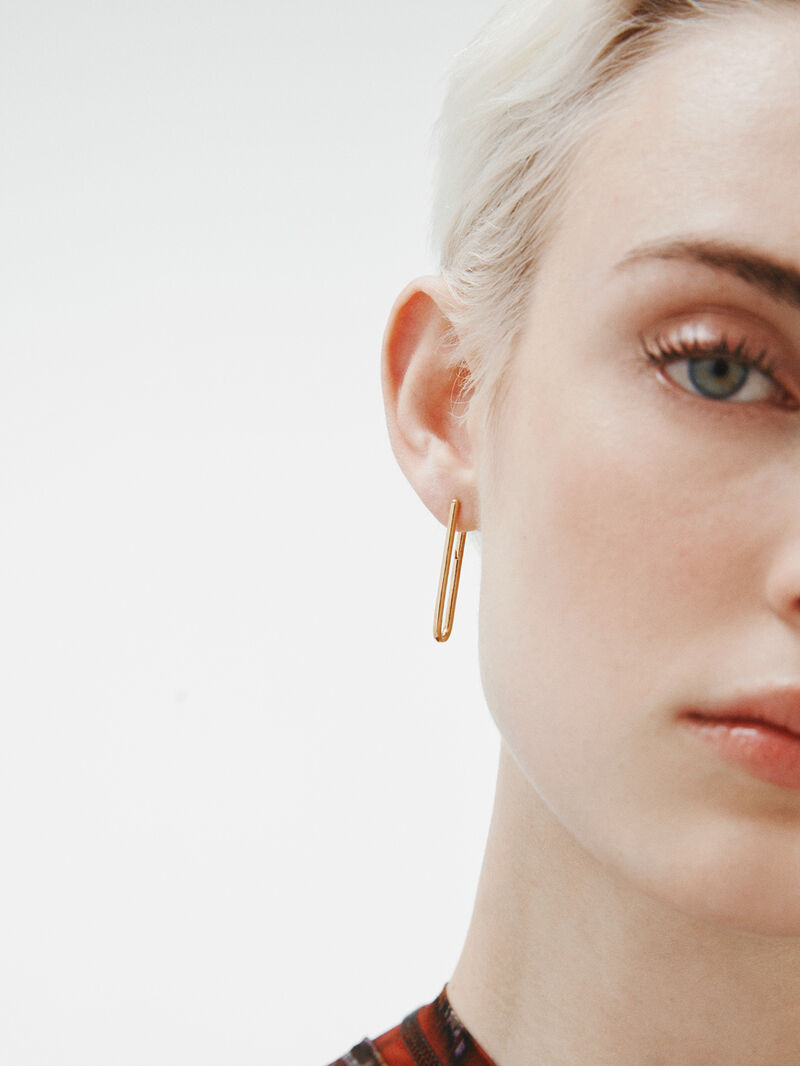 925 extra -bathed extra yellow gold ring earrings in 18k yellow image number 3