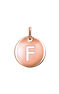 Rose gold-plated silver F initial medallion charm  , J03455-03-F