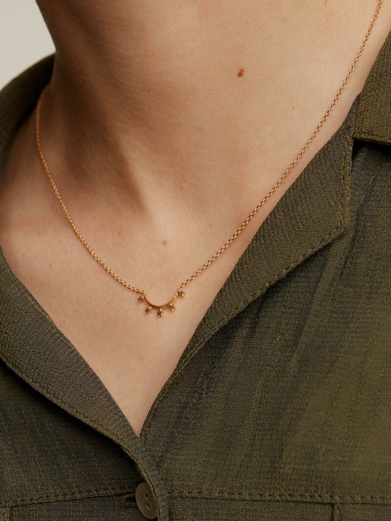 925 Silver pendant bathed in 18K yellow gold with star arch. image number 1