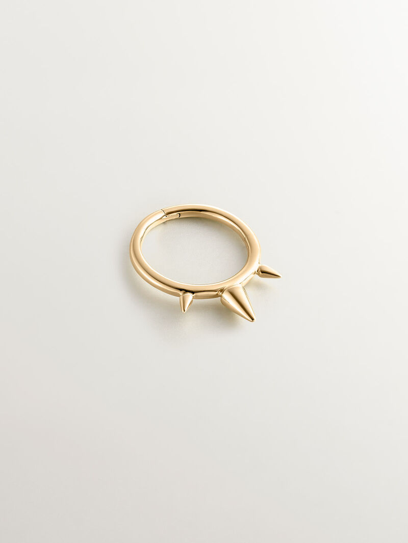 Individual 925 silver earring bathed in 9K yellow gold with spikes image number 2
