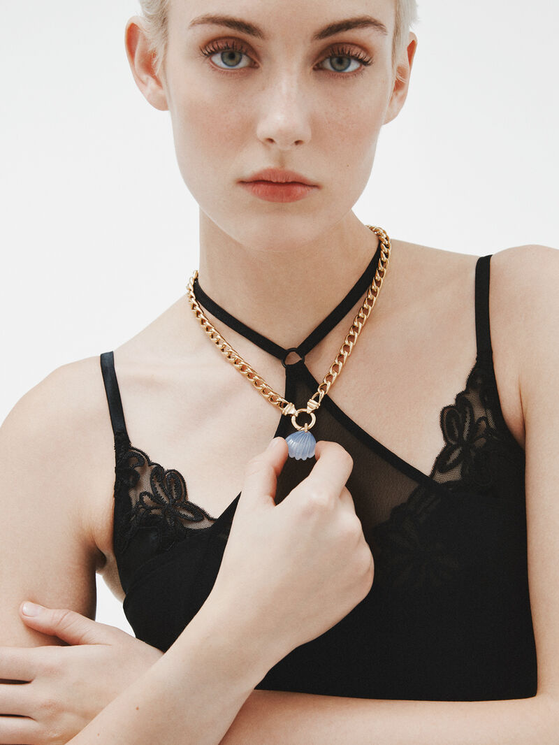 925 silver charm bathed in 18k yellow gold with yellow quartz, white todes and lemon shape image number 3