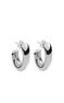 Pendientes de aro mediano grueso ovalados de plata, J00799-01