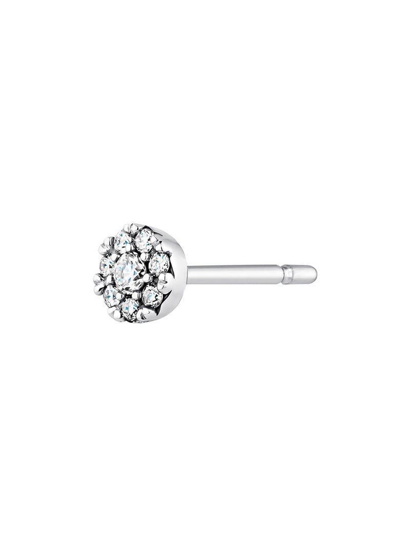 Individual 18K white gold earring with diamond rosette 0.06 cts. image number 2