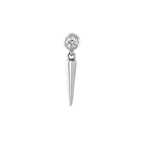 White gold spike diamond earring piercing 0.02 ct, J03876-01-H,hi-res