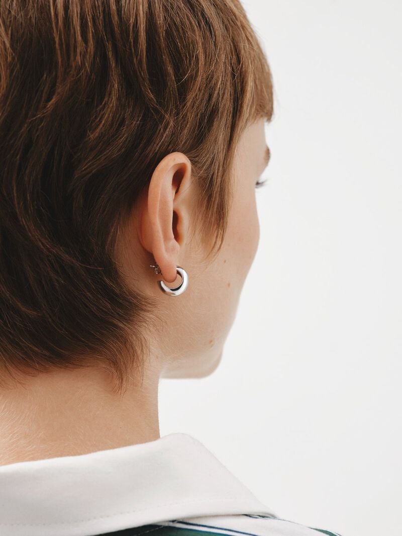 Small 925 silver hoop earrings image number 3