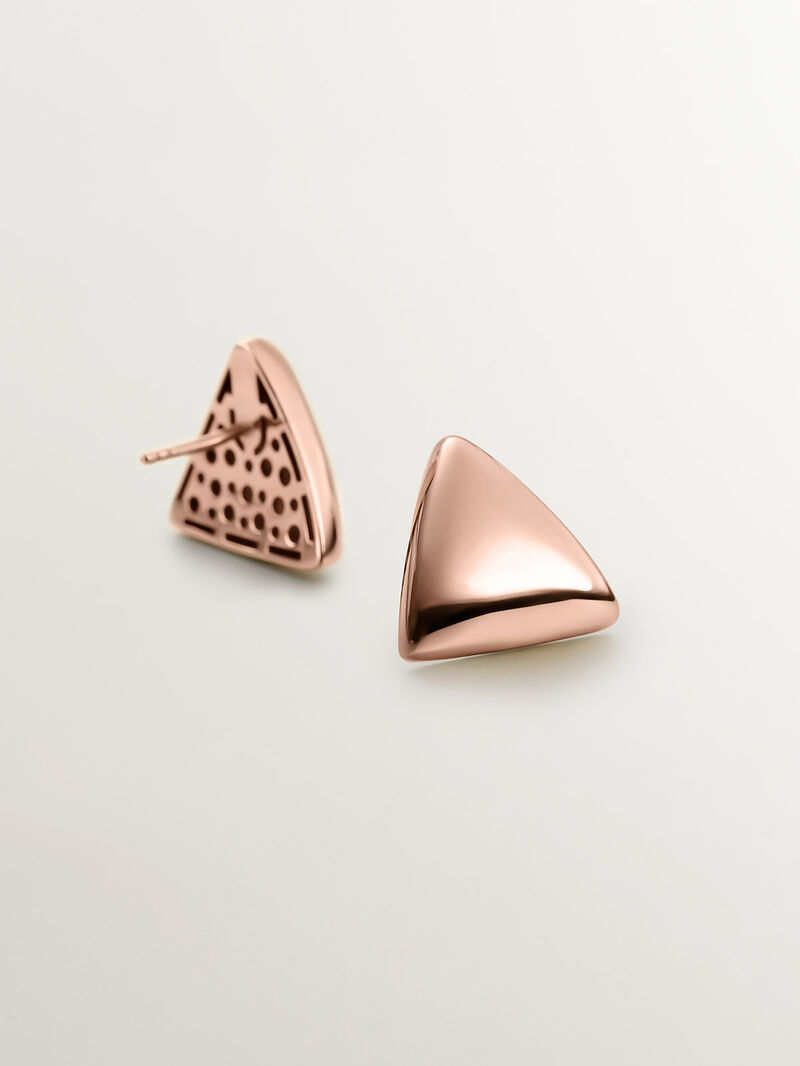 18K rose gold plated 925 silver earrings with triangular shape image number 4