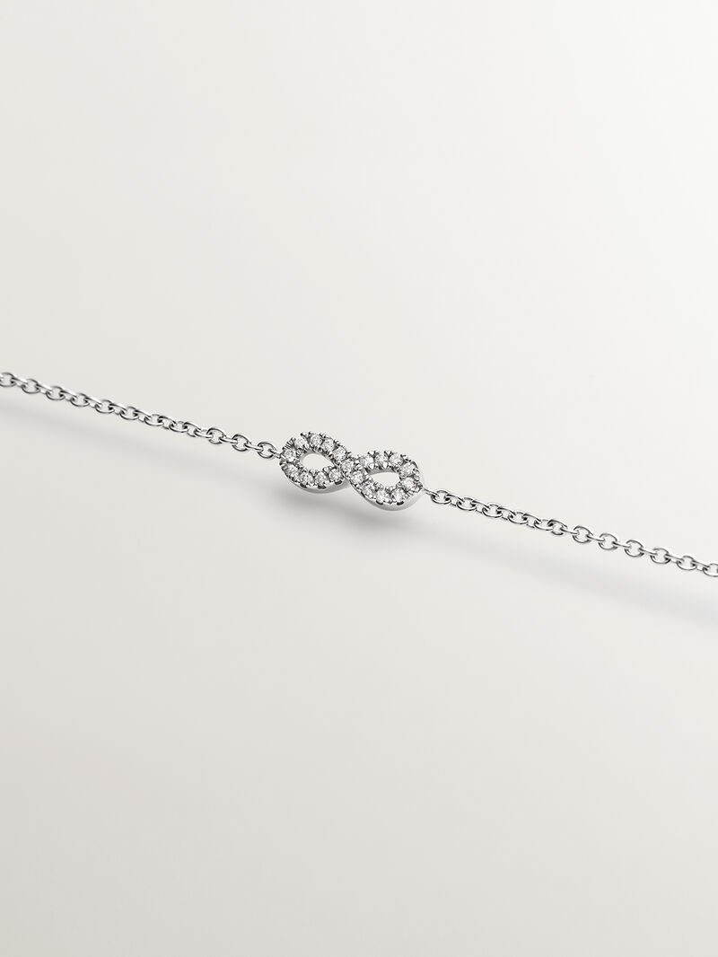 18K white gold bracelet with infinity and diamonds image number 4