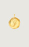 Charm medalla inicial J artesanal plata recubierta oro , J04641-02-J