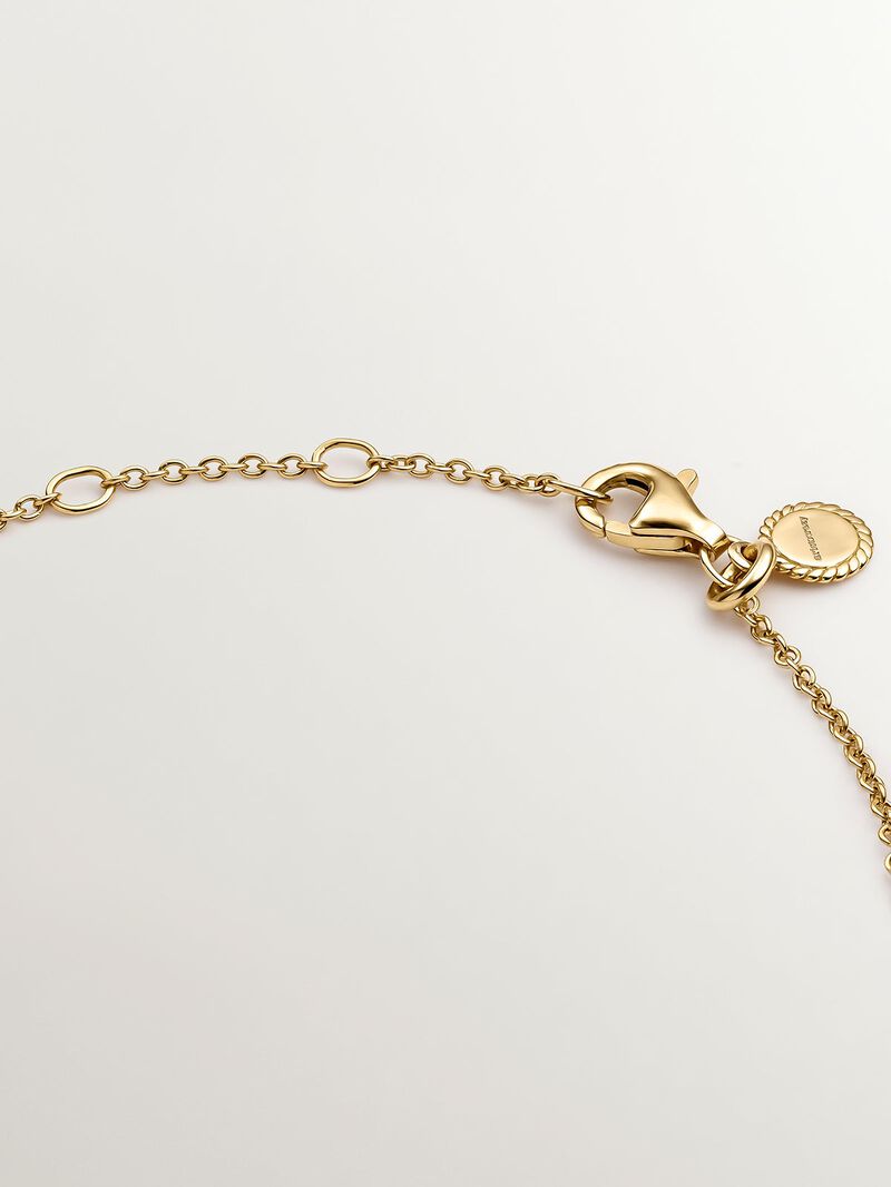 18K yellow gold plated 925 silver solitaire bracelet with white topaz. image number 6