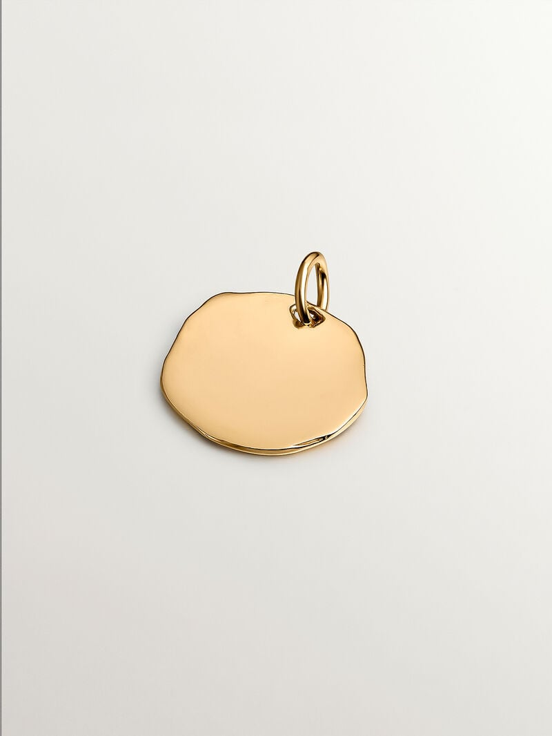 Handcrafted 925 silver charm bathed in 18K yellow gold with initial O image number 1