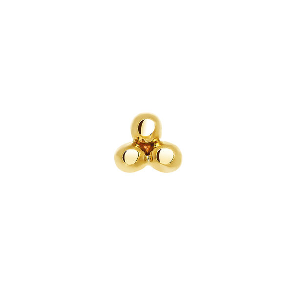 Gold earring with three spheres, J03833-02-H,hi-res