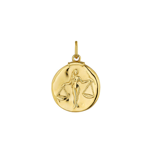 Gold-plated silver Libra charm , J04780-02-LIB,hi-res