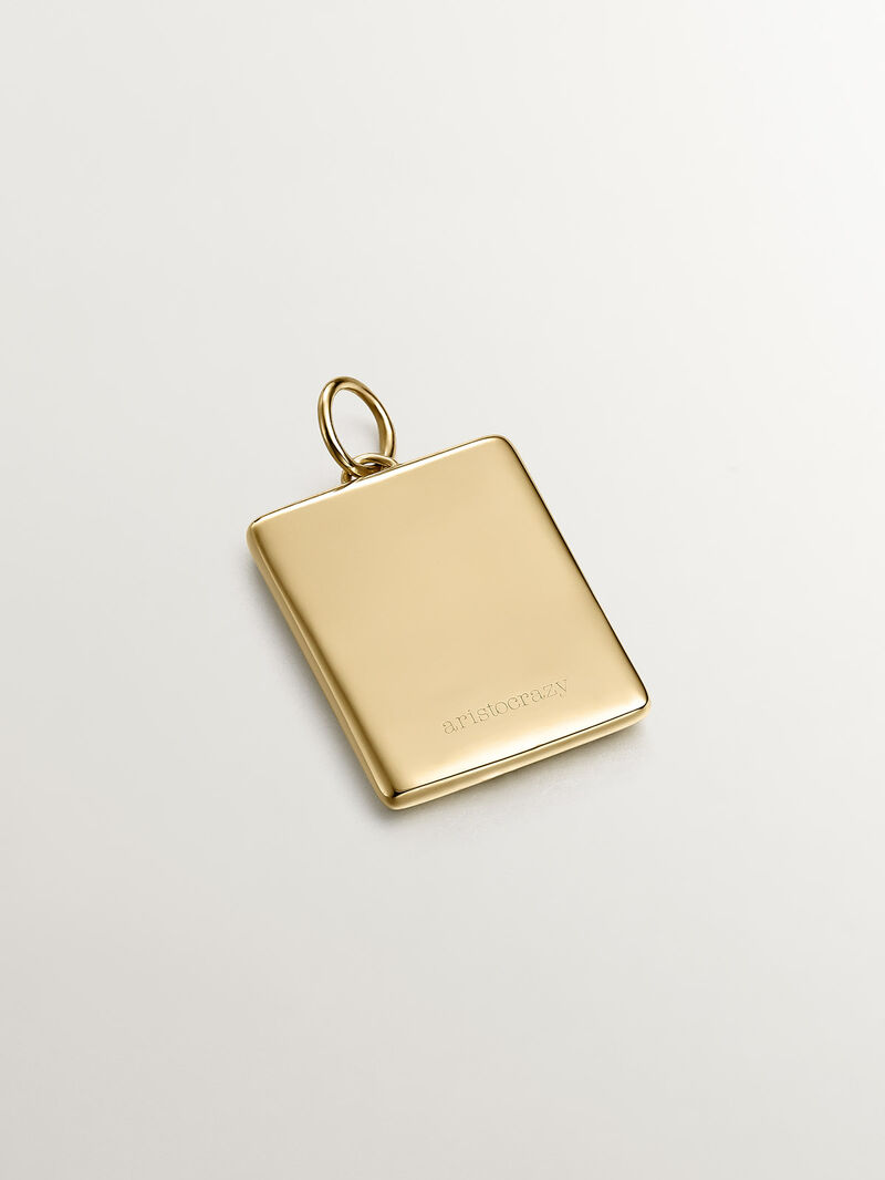 925 silver charm bathed in 18k yellow gold with purple amethists image number 2