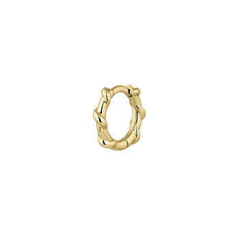 Piercing anneau texturé en or jaune 9 K, J05180-02-H,hi-res