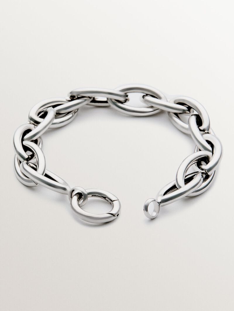 925 silver oval link bracelet image number 2