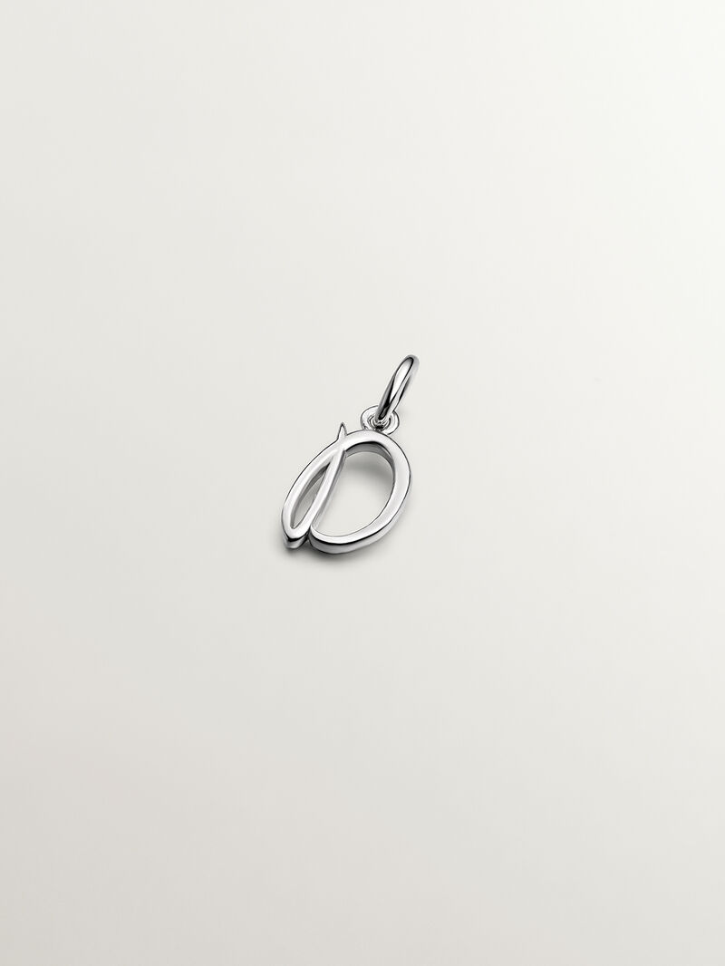 925 Silver Charm with initial D image number 1