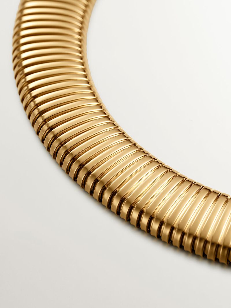 925 silver tubegas XL necklace plated in 18K yellow gold image number 2