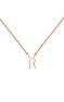 Rose gold Initial R necklace , J04382-03-R