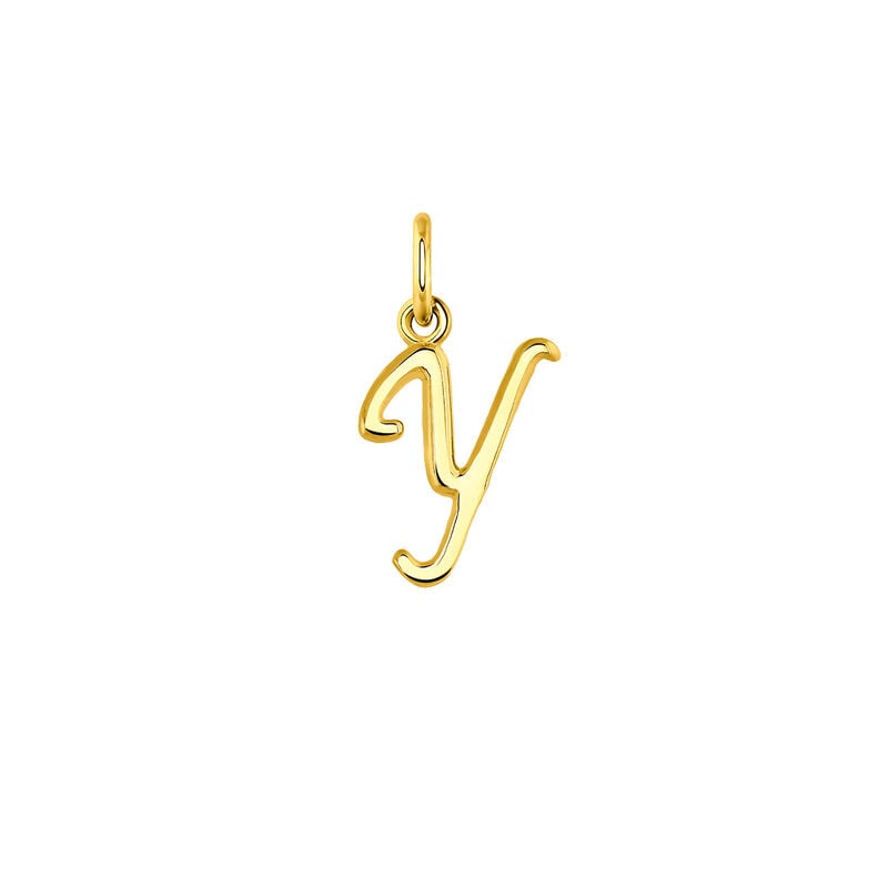 Gold-plated silver Y initial charm , J03932-02-Y, hi-res