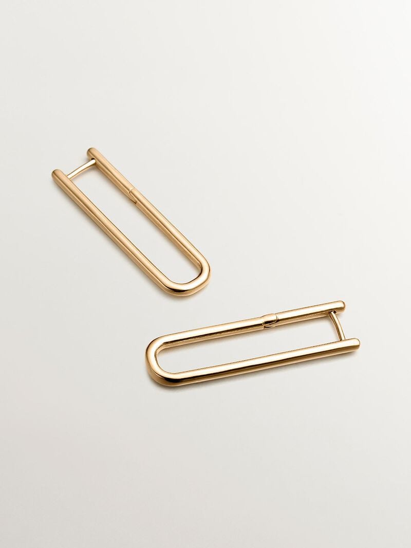 925 extra -bathed extra yellow gold ring earrings in 18k yellow image number 2