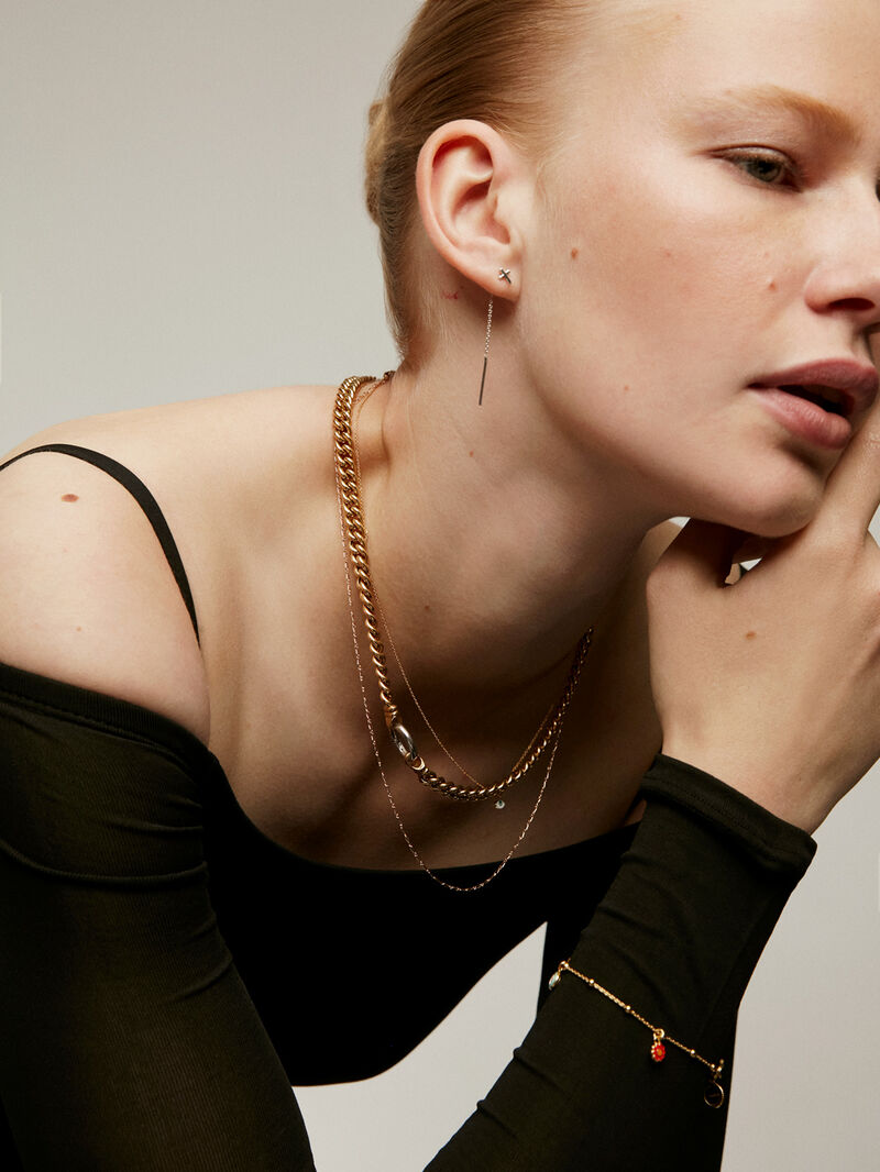 Fine chain of combined links in 9K yellow gold. image number 5