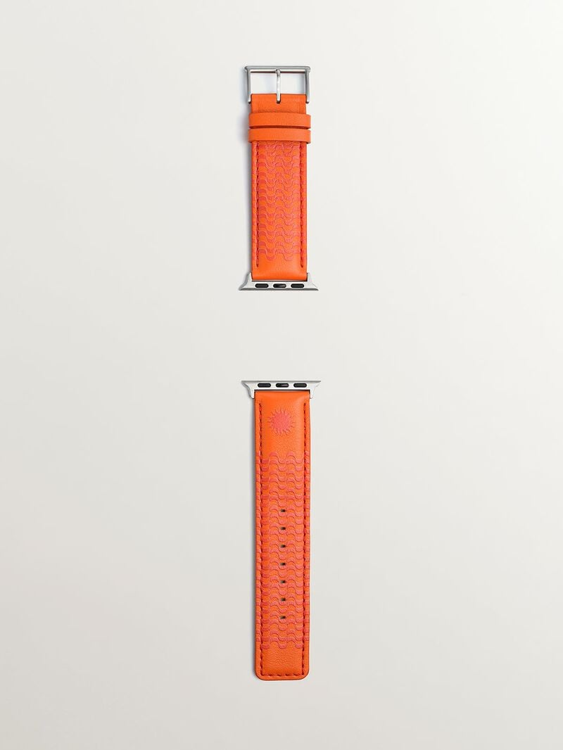Orange Leather Apple Watch Belch with Soles print image number 0