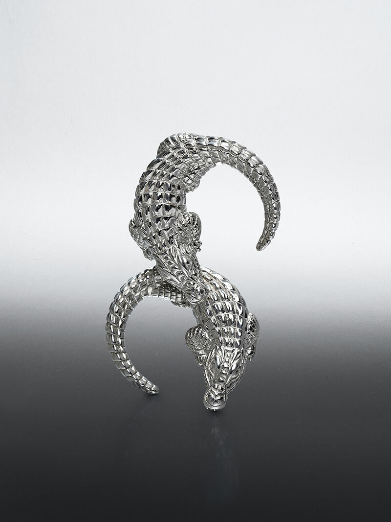 925 silver earrings shaped like crocodile image number 1