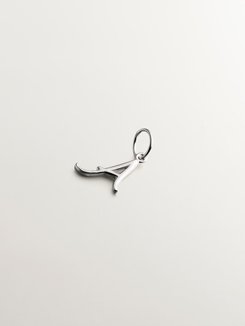 925 Silver Charm with initial A image number 0