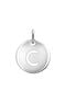 Silver C initial medallion charm  , J03455-01-C