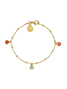 Bracelet in 18 kt gold-plated silver with multicoloured enamel from the RUSH collection, J05420-02-MULENA,hi-res