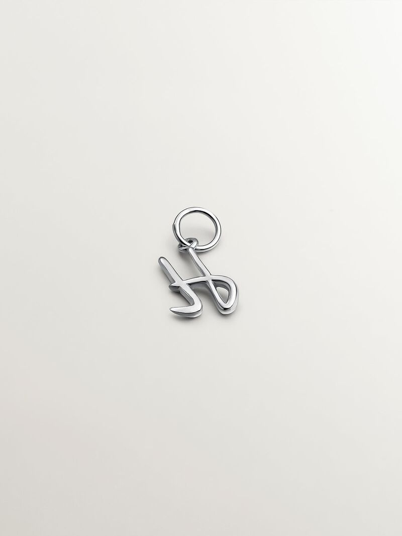 925 Silver Charm with initial H image number 2