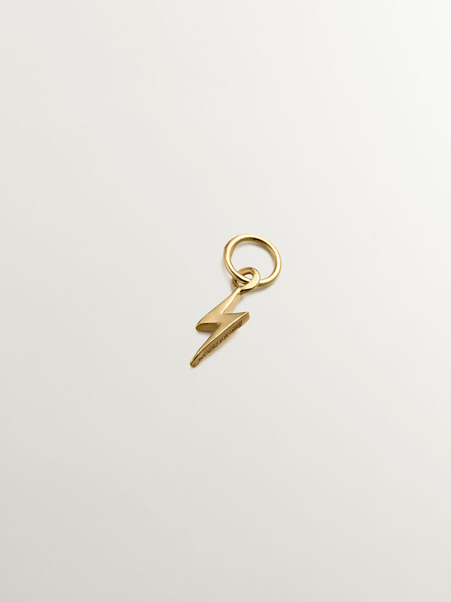 18 kt yellow gold-plated sterling silver lightning bolt charm, J04899-02, hi-res