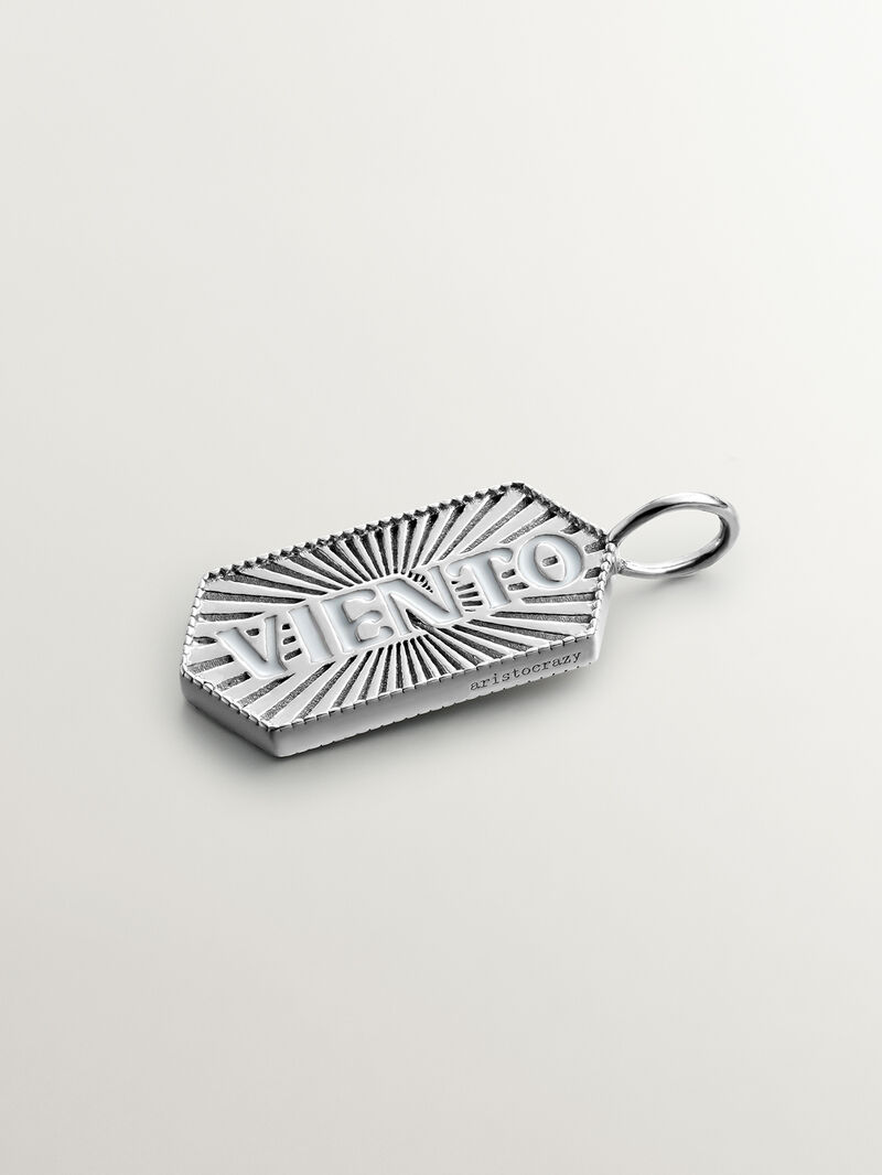 Wind 925 silver charm with white enamel image number 0