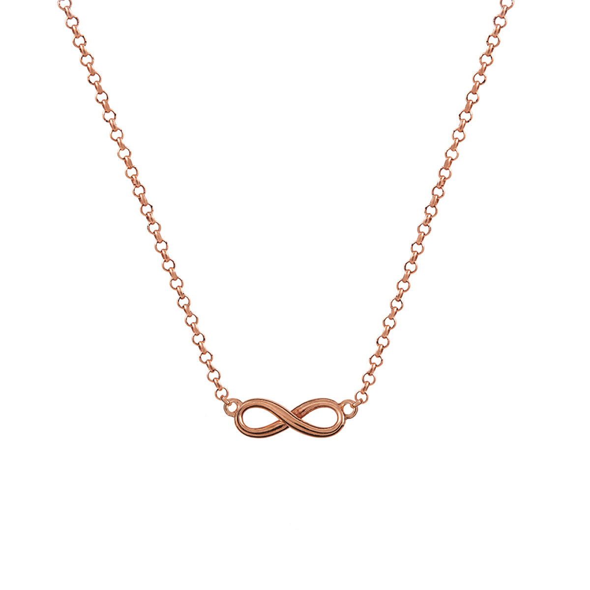 Rose gold infinity necklace , J01248-03, hi-res