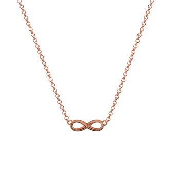 Rose gold infinity necklace , J01248-03,hi-res